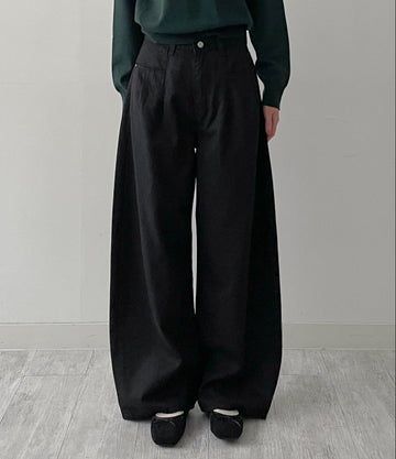954 Tencel Two-Tuck Cotton Wide Pants